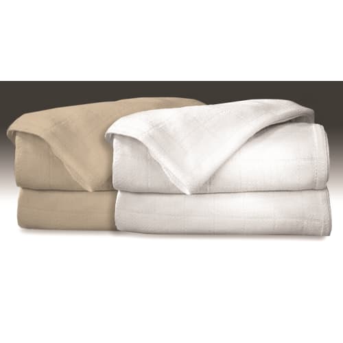 AllSoft Thermal Cotton Blanket, Twin 70x90, 2.07 lbs, Natural